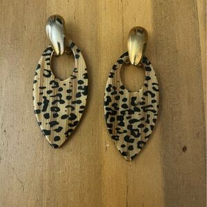 Leopard Print Drop Earrings